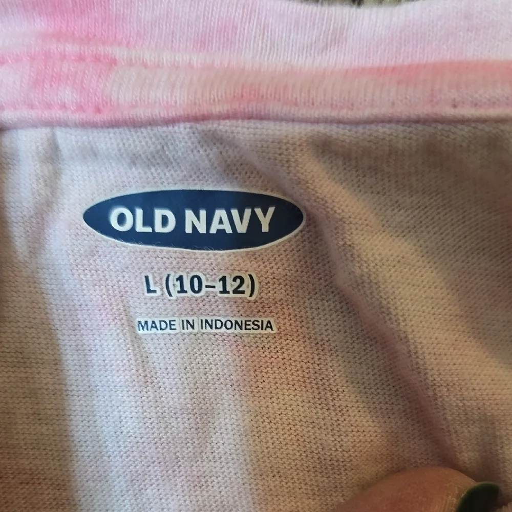 Old Navy Girls Graphic Hi Lo Tee Large 10 12 Pink